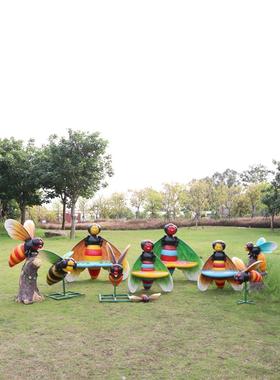 户外仿真蜜蜂雕塑幼儿园林景区庭院卡通动物昆虫装饰景观摆件小品