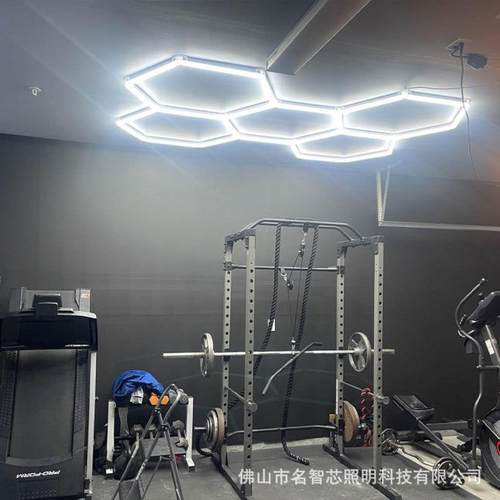 工厂LED吊灯 110V/220v健身房理发店蜂窝灯 6500k超亮六边形灯5孔
