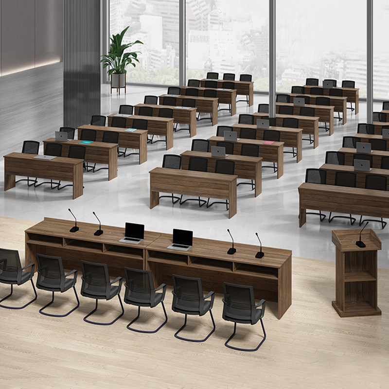 培训桌长条桌办公桌椅组合演讲台条形桌主席台学校机构双人桌椅