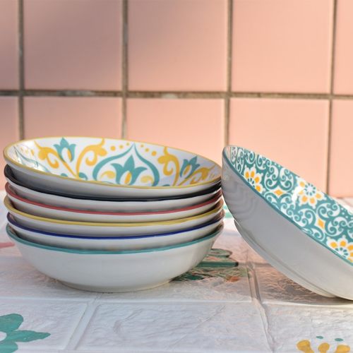 6个装陶瓷碟子创意家用小号碗底碟小吃点心水果盘酱料调味深口碟