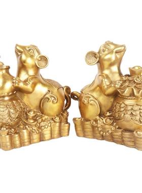 杨铜记 铜老鼠 鼠聚宝盆 钱袋鼠 福禄元宝鼠 工艺品家居