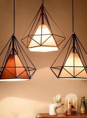 loft复古艺术创意北欧钻石铁艺支架餐厅酒吧台服装店装饰吊灯家居