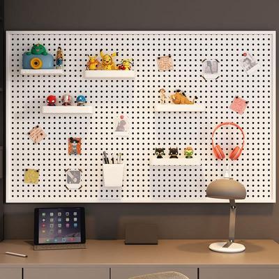 洞洞板墙上墙面置物架宿舍展示架挂板学习书桌整理收纳隔板梦幻黑