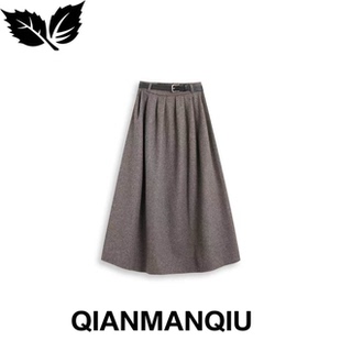 浅曼秋QIANMANQIU 「秋意正浓」 百搭百褶半身裙QMQ1127W110