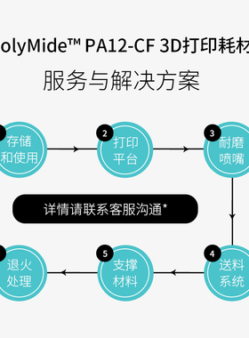 PolyMide PA12-CF 碳纤维增强尼龙3D打印耗材(500g) 高耐热低吸湿