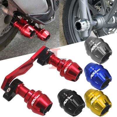 适用卡吉瓦周末疯150ADV改装排气管防摔柱前叉前轮防摔球保护杆块