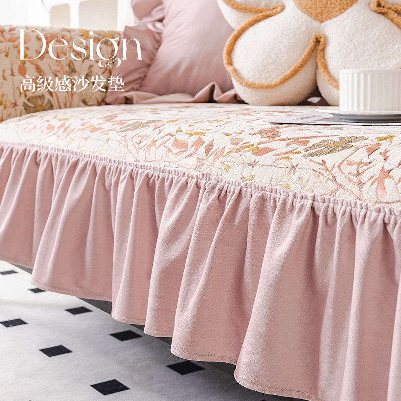 2023新款欧式沙发垫高级感四季通用防滑沙发套罩坐垫红色盖布结婚