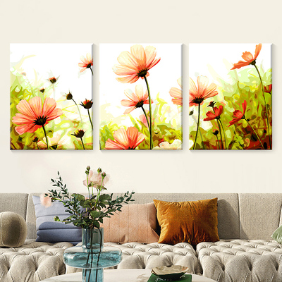 数字油画diy填色画填充手绘油画涂色油彩画三联画客厅挂画装饰画