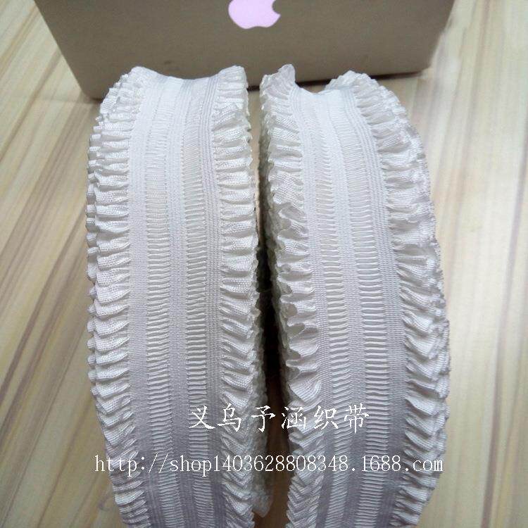 DIY辅料 荷叶花边纹木耳褶皱 宫廷复古束腰牙边纹松紧带 30米/卷
