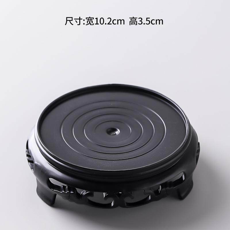 花盆底座塑料圆形长方形底盘奇石盆景兰花摆件底座复古防水托盘