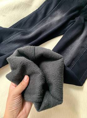 黑色牛秋仔裤女季新款ZDB码胖mm高腰宽松直筒显灰瘦梨形身材大阔