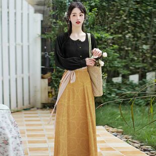 衬衣八破裙显瘦套装 春夏长袖 唐制短衫 2026汉服中式