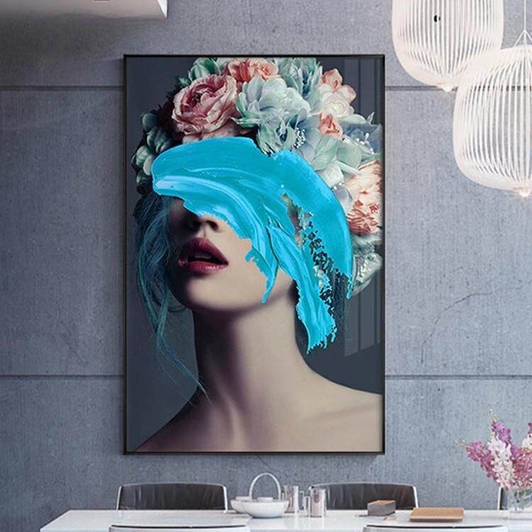 轻奢人物装饰画北欧玄关壁画抽象美女人像现代简约客厅墙挂画