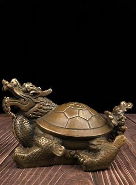 仿古黄铜龙龟摆设铜龙龟家居客厅摆件工艺礼品