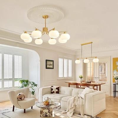 中古奶油风柿子吊灯客厅灯新款现代简约餐厅法式卧室灯具组合套餐