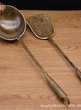 宏达铜器 纯铜仿古文玩厨具铜勺子铜铲子家具用品