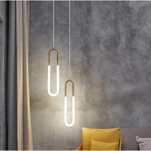 北欧创意U形吊灯床头餐厅吧台后现代展厅个性 小吊灯