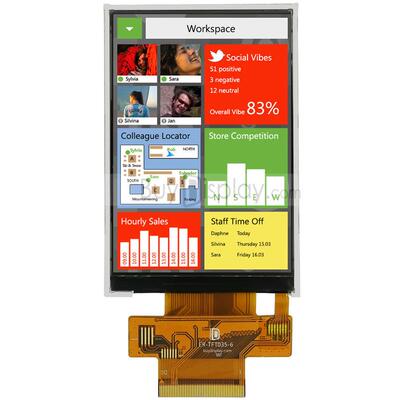 3.5寸TFT LCD彩色液晶显示模块/320x480点阵彩屏模组/并串口