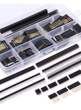 112Pcs 2.54mm公头和母头引脚连接器分类套件 分离式PCB板引脚头