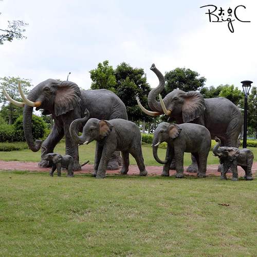 大型玻璃钢仿雕塑真大象摆件景观户外园区小品草坪假动物模型装饰