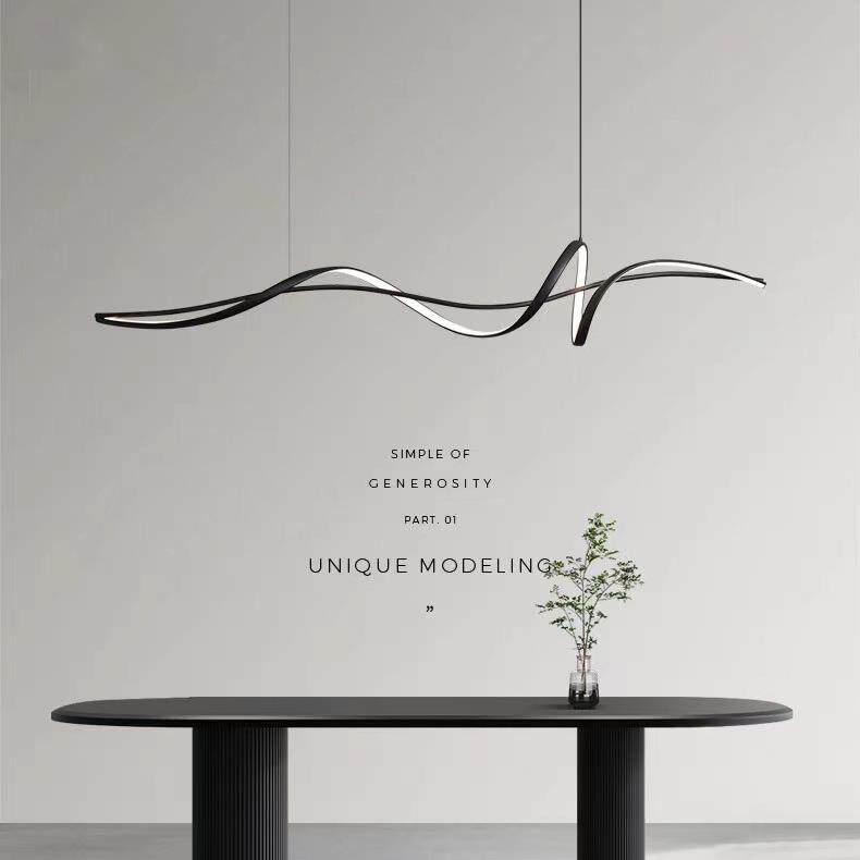 餐厅吊灯现代简约个性创意设计师吧台灯长条饭厅灯极简led餐桌灯