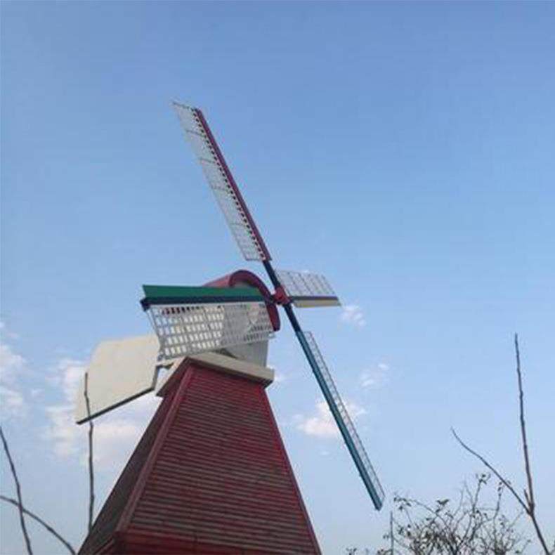 山东无穷大户外公园景区廊坊电动防腐木大型景观制作荷兰风车