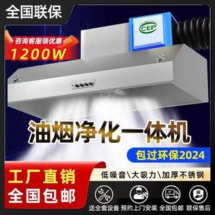 油烟净化器一体机商用抽油烟机饭店餐饮厨房低空排放排烟罩无除油