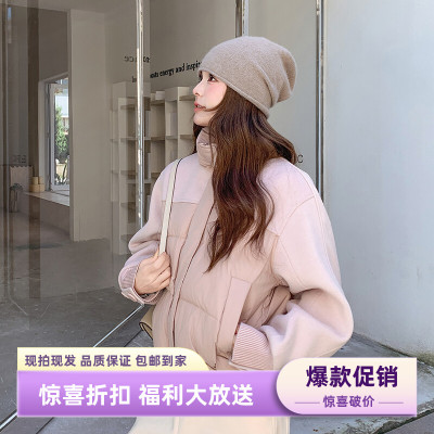 爆款克服泡芙新款上市休闲风流行优质厚款冬季90绒拼接短款羽绒服