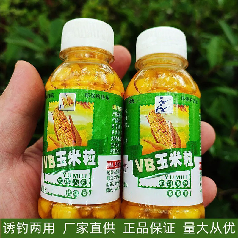 正品vb玉米生鲜嫩玉米瓶装钓鱼饵料玉米粒串钩鲫鲤鱼钓饵打窝料