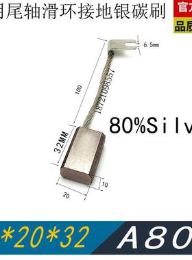 J390-1银电刷 10X20/25船用尾轴滑环接地银碳刷架