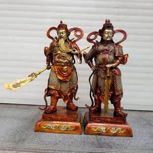 大号铜关公像韦陀铜像关圣武财神关二爷关羽定铜雕做摆件