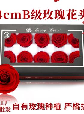 永生花玫瑰花头4cmB级10朵装diy手工材料高级感干花花材