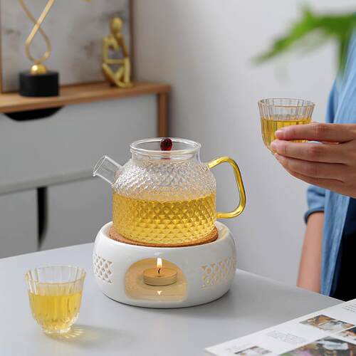 蜡烛温茶炉陶瓷底座家用保温炉加热煮茶温茶器餐厅酒店花茶暖茶炉