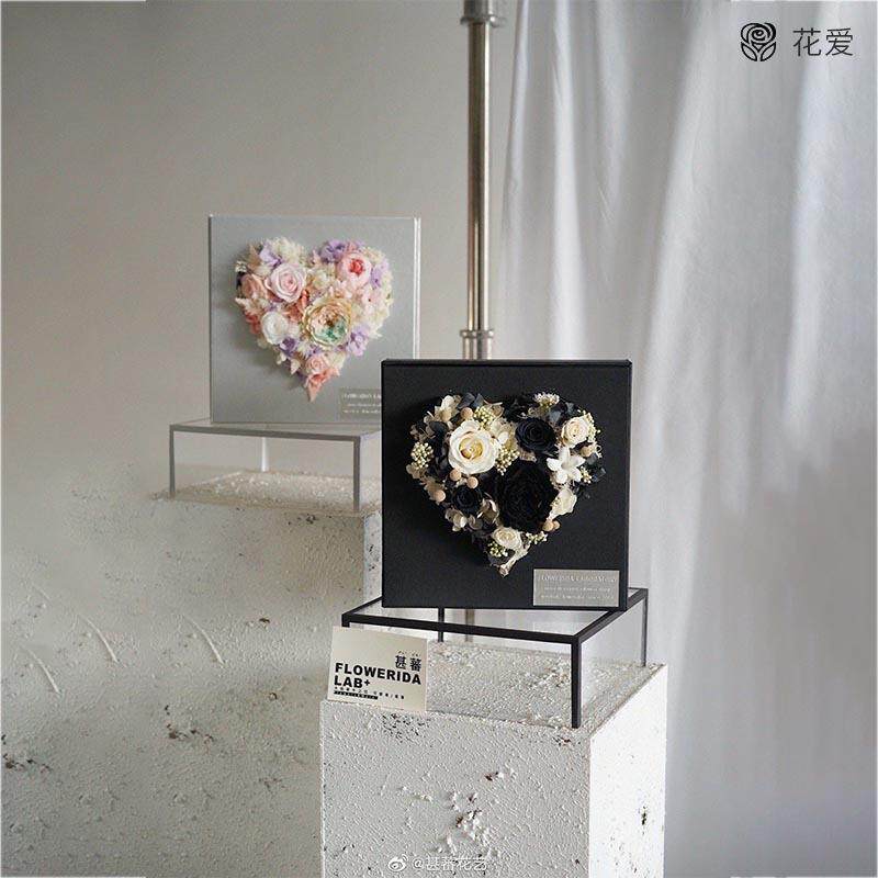 亚克力心形玫瑰花盒 新款透明高级感圣心盒 鲜花永生花花朵礼盒