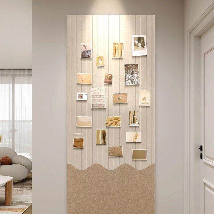 ins风双开门贴墙竖版栅栏竖槽墙上装饰照片墙简约气质现代墙贴