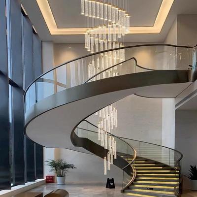 水晶楼梯公寓loft高级挑空感挑高极简复式楼吊灯自建房别墅长吊灯