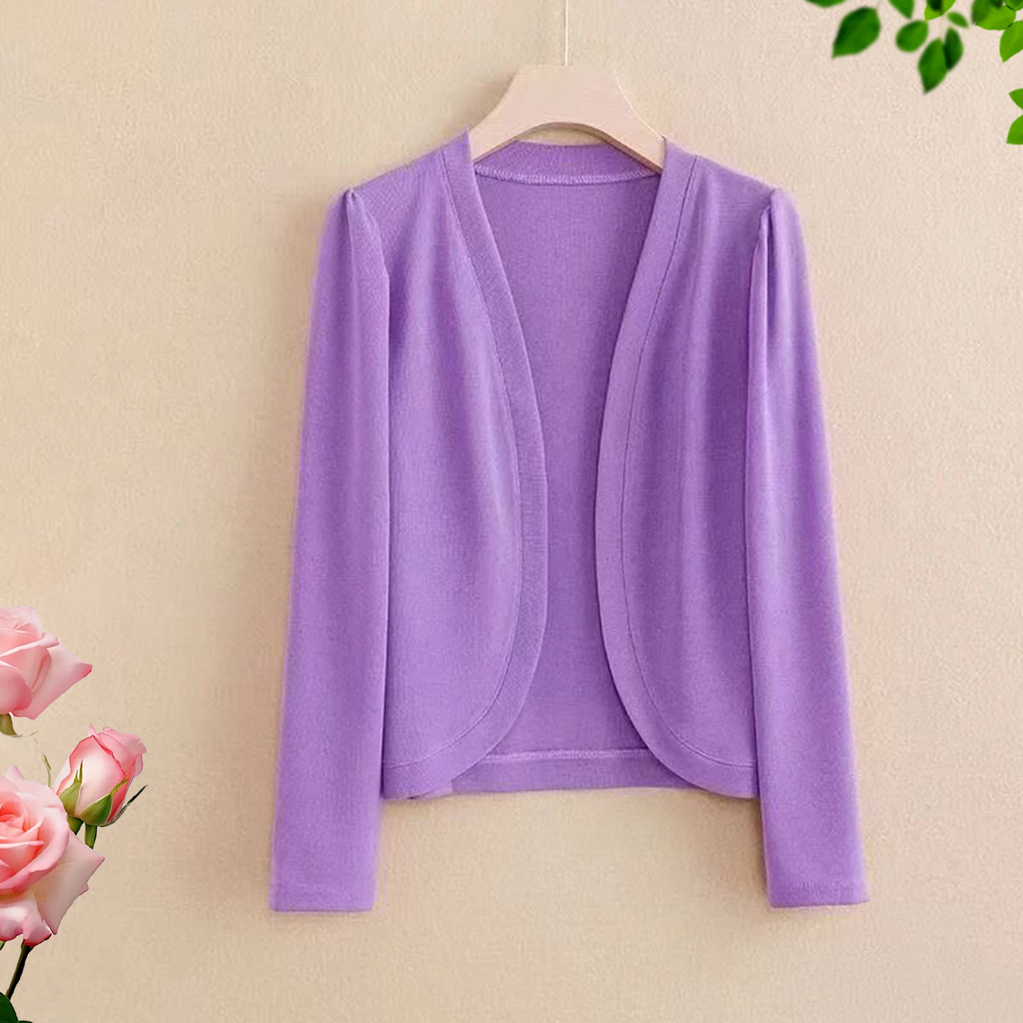 冰丝披肩短外套女2026春夏新款长袖旗袍外搭开衫短款百搭坎肩上衣