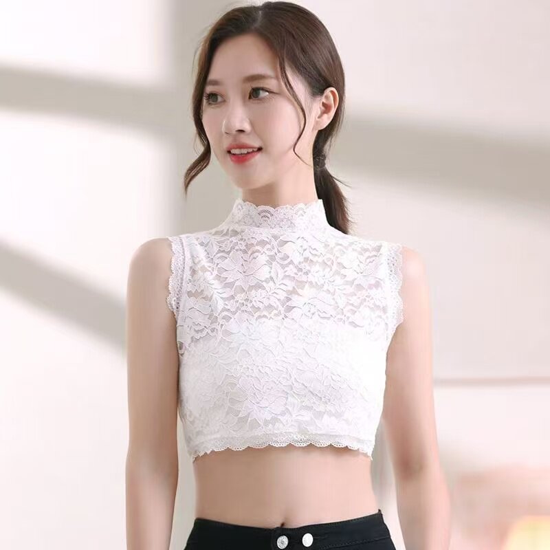 新款蕾丝假领子女秋冬百搭打底衫