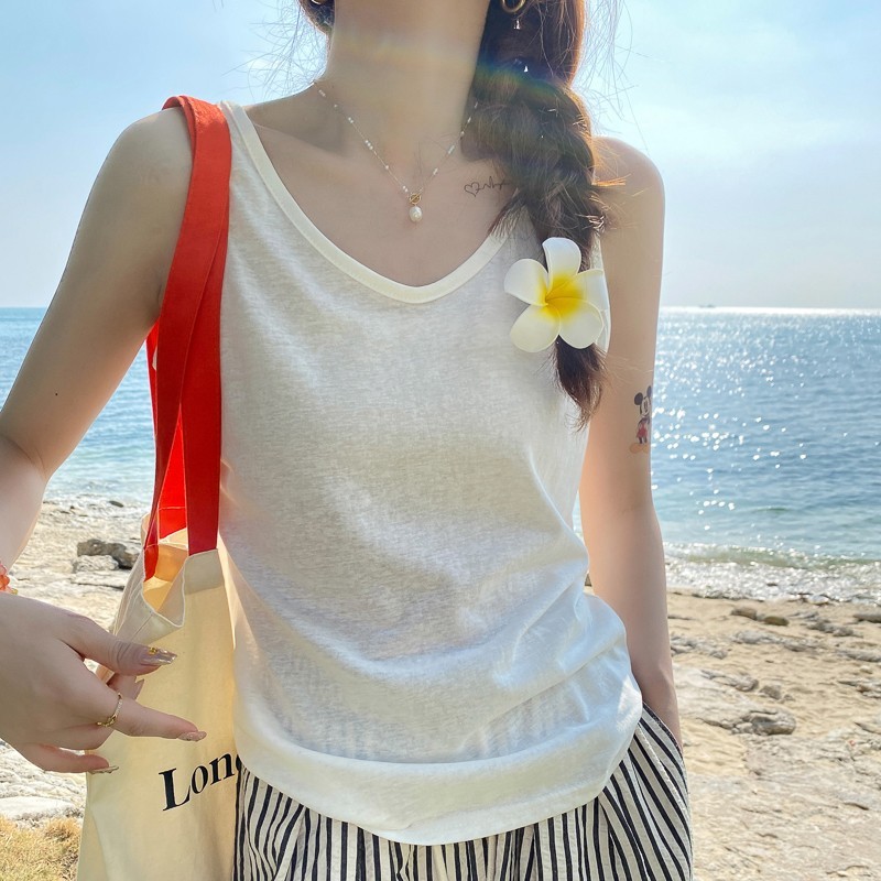 纯欲简约韩版吊带背心女辣妹慵懒风时尚小清新显瘦打底无袖上衣女