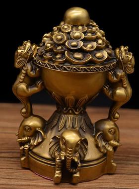 宏达 黄铜 四象貔貅 元宝鼎 工艺礼品摆件