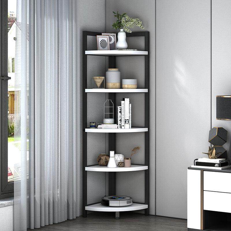 墙角置物架花架拐角落地柜客厅钢木三角形转角储物书架子收纳扇形