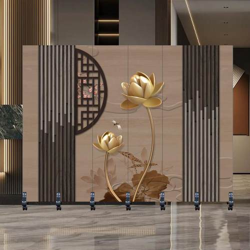 屏风客厅新中式现代简约简易饭厅办公室卧室遮挡可折叠移动隔断