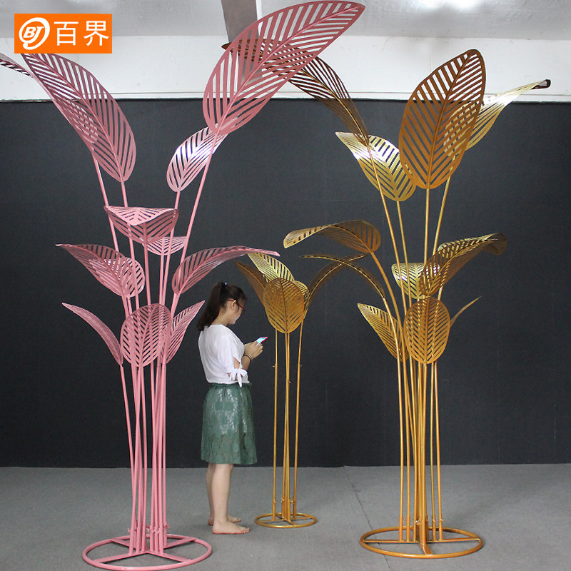 婚庆道具铁艺芭蕉树叶路引婚礼舞台布置陈列展示装饰店铺橱窗摆件