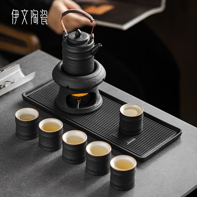 伊文陶瓷茶具套装家用暖茶炉功夫泡茶壶办公蜡烛加热台保温暖茶器