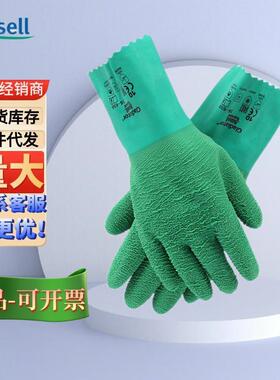 Ansell 安思尔 16-650绿色丁腈手套 31cm防化酸碱耐高温防护手套