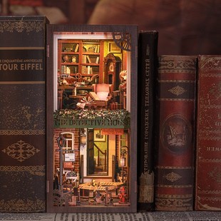 CuteBee书立diy小屋蔷薇侦探社立体书积木手工拼装模型书立体拼图