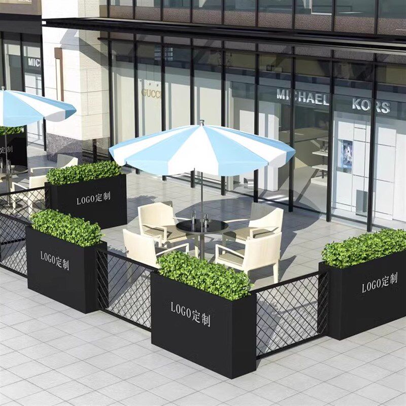 户外不锈钢定制花箱组合室外摆围栏花槽隔断创意花架花盆广场树箱