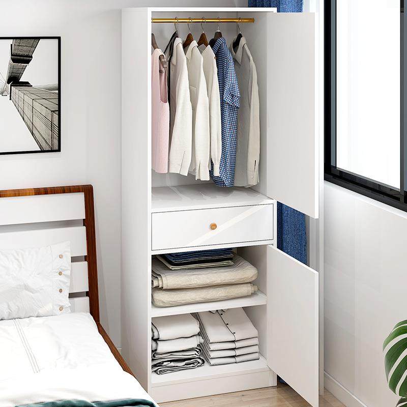 单门窄衣柜小型占地小家用卧室出租房用简易小户型儿童衣橱收纳柜