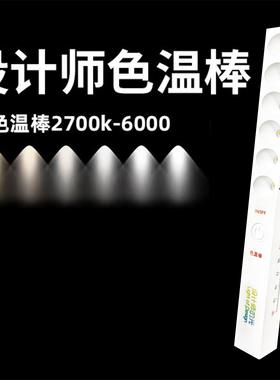 黑色便携式色温棒拍照补光棒灯具设计师工具移动充电6种色温演示