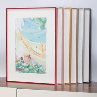 简约窄边铝合金相框挂墙a3画框装 裱8k4开A2海报外框拼图框架